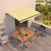 vidaXL Copertină retractabilă automat, galben și alb, 400x350 cm