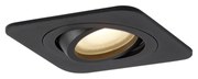 Set de 6 spoturi încastrate rotunjite negre GU10 50mm rotative și înclinabile IP44 - Alberto
