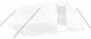 vidaXL Seră cu cadru din oțel, alb, 30 m², 6x5x2,3 m