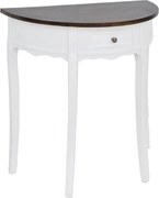 vidaXL Masă consolă cu sertar, blat maro, semicerc