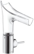 Baterie lavoar baie crom sticla transparenta cu ventil inclus Hansgrohe Axor Starck V 140 Crom/sticla transparenta