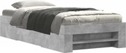 vidaXL Cadru de pat, gri beton, 75x190 cm, lemn prelucrat