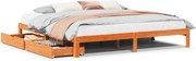 vidaXL Cadru pat cu sertare, maro ceruit, 180x200 cm, lemn masiv pin