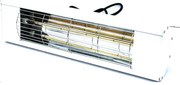 Incalzitoare Terasa infrarosu - GAMA 2000 W - pt. 10 mp - Alb - IP65 - Lampa incalzire, lungime scurta unda cu halogen