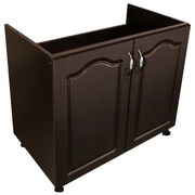 Masca pentru chiuveta cu 2 usi Zebra, Wenge/MDF Wenge, fara blat, 80 x 82 x 50 cm