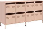 vidaXL Dulap, roz, 135x39x73,5 cm, oțel laminat la rece