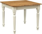 Masa fixa, L90  90  H78 cm, culoare natur alb antic, Lemn Masiv