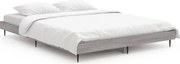 vidaXL Cadru de pat, gri sonoma, 140x190 cm, lemn prelucrat