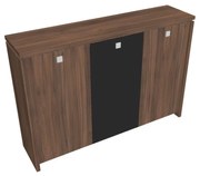 Dulap mediu pentru haine Verno 188 x 46 x 130 cm, uși combinate, nuc / negru