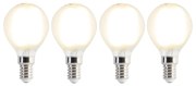 Set de 4 becuri LED E14 P45 mat 3,5W 360lm 2700K