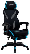 Vinsetto Scaun Gaming cu Suport Lombar, Scaun Birou Ergonomic cu Inălțime Reglabilă din Țesătură, 65x65x119-129 cm, Negru și Albastru | Aosom Romania