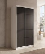 Dulap cu usi glisante, 100x58x200 cm, Verto 100, ADRK Furniture (Culoare: Negru / Alb)
