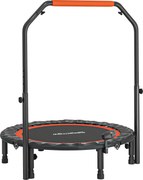 HOMCOM Trambulină Elastică Pliabilă cu Mâner Reglabil și Monitor LCD, Ø102x99-123 cm, Negru | Aosom Romania