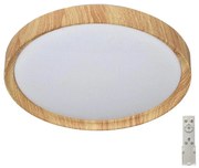 Plafonieră LED dimabilă WOODEN LED/33W/230V 3000-6500K Prezent 71330 + telecomandă