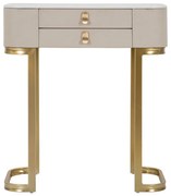 Masă consolă bej/aurie cu blat cu aspect de marmură 40x70 cm Beauty – Mauro Ferretti