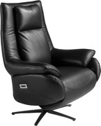 Fotoliu design LUX cu functia relax Cowhide Black leather