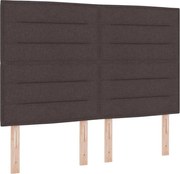 vidaXL Pat cu arcuri cu saltea Maro închis 140 x 190 cm țesătură