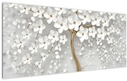 Tablou cu copac alb cu flori (120x50 cm)