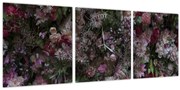 Tablou - Perete de flori (cu ceas) (90x30 cm)