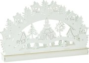 Decorațiuni LED de Crăciun Biserică cu căsuțe,29x4, 5x19cm, 6 LED-uri, alb cald