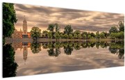 Tablou cu lac și copaci (120x50 cm)