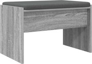 vidaXL Bancă pentru hol cu pernă Gri Sonoma 63 x 38 x 40 cm