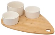 Set servire aperitive Xeras White, ceramica, lemn, 10 x 7 x H 10 cm