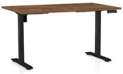 Masă înălțime reglabilă OfficeTech B, 120 x 80 cm, picioare negre, stejar silverjack