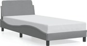 vidaXL Cadru de pat, Dover, gri deschis, 90x200 cm, textil