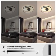 Brilagi - Plafonieră reglabilă TWISTER LED, 48W, 230V, Ø 50 cm, negru, cu telecomandă