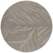 Covor gri rotund din lână ø 160 cm Leaf - Flair Rugs