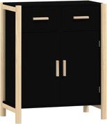 vidaXL Servantă, negru, 62x38x75 cm, lemn prelucrat