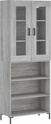 vidaXL Dulap înalt, gri sonoma, 69,5x34x180 cm, lemn compozit