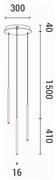 Lustră LED pe cablu LED/6W/230V 3000K d. 30 cm