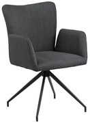 Set de scaune de sufragerie gri închis cu cotiere 2 buc. tapițat Laura – Actona