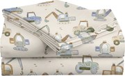 Cearsaf din bumbac pentru patut de copii DIGGERO colorat 110x160 cm
