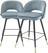 Set de 2 scaune de bar design modern Cliff, H-92,5cm albastru 114323 HZ