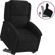 vidaXL Fotoliu rabatabil cu ridicare, negru, catifea