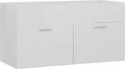 vidaXL Dulap de chiuvetă, alb extralucios, 90x38,5x46 cm, PAL