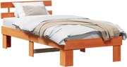 vidaXL Cadru de pat Maroniu cerat 100 x 200 cm Lemn de pin masiv