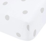 Cearceaf alb-gri din flanelă cu elastic 150x200 cm Polka Dot – Catherine Lansfield