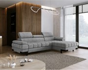 Coltar extensibil cu lada SELVA MINI, sezlong dreapta, stofa catifelat