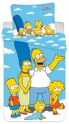 Lenjerie de pat bumbac copii THE SIMPSONS FAMILY CLOUDS albastru Dimensiune lenjerie de pat: 70 x 90 cm | 140 x 200 cm