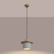 Sollux SL.1363 - Pendul pe cablu MAB 1xE27/15W/230V Ø 22 cm beton/gri