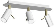 Lustra cu 3 spoturi mini GU10 directionabile design modern PRESTON GOLD alb, auriu