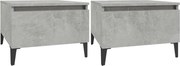 vidaXL Mese laterale, 2 buc., gri beton, 50x46x35 cm, lemn compozit