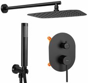 Baterie pentru dus incasatrata Oval neagra