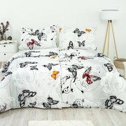 Stanex Lenjerie de pat din bumbac Motýl alb, 140 x 220 cm, 70 x 90 cm