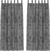 vidaXL Cortine din catifea cu perdele 2 pcs Gri 225 x 140 cm Catifea