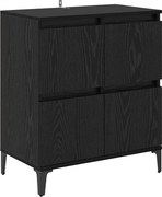 vidaXL Bufet Stejar Negru 60 x 35 x 70 cm Lemn Ingineresc și Fier